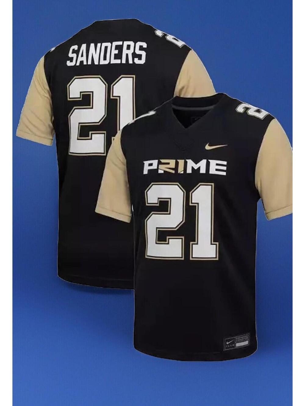 $130 Colorado Buffaloes Deion Sanders #21 Nike Black Prime 2.0 NIL NCAA Jersey S - Picture 1 of 4